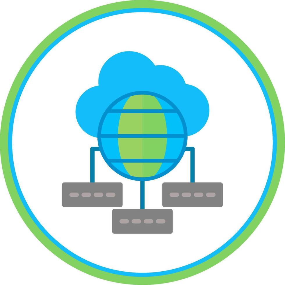 Data Sumit Flat Circle Icon vector