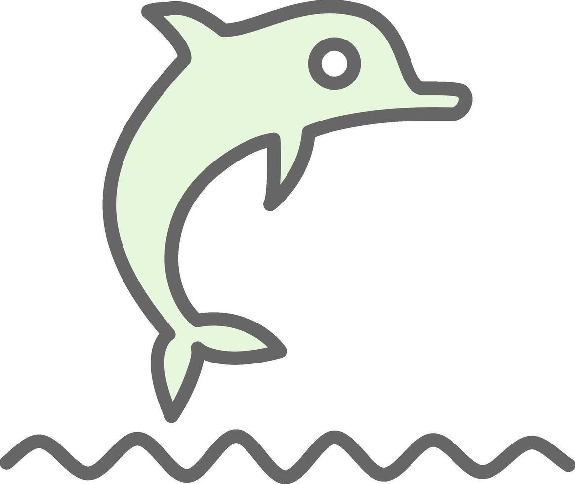 Dolphin Show Fillay Icon Design vector