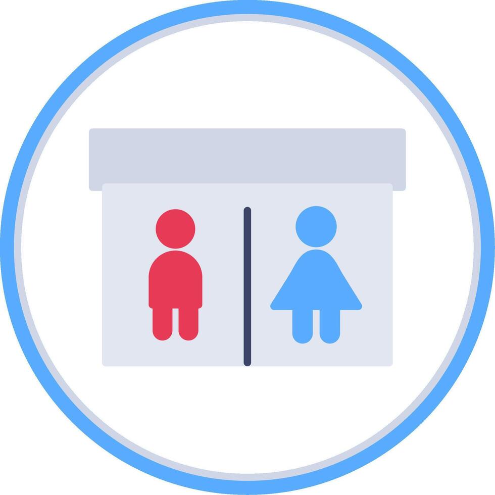 Public Toilet Flat Circle Icon vector