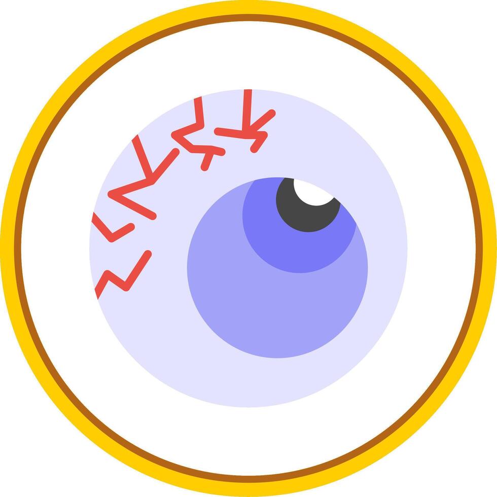 de miedo globo ocular plano circulo icono vector