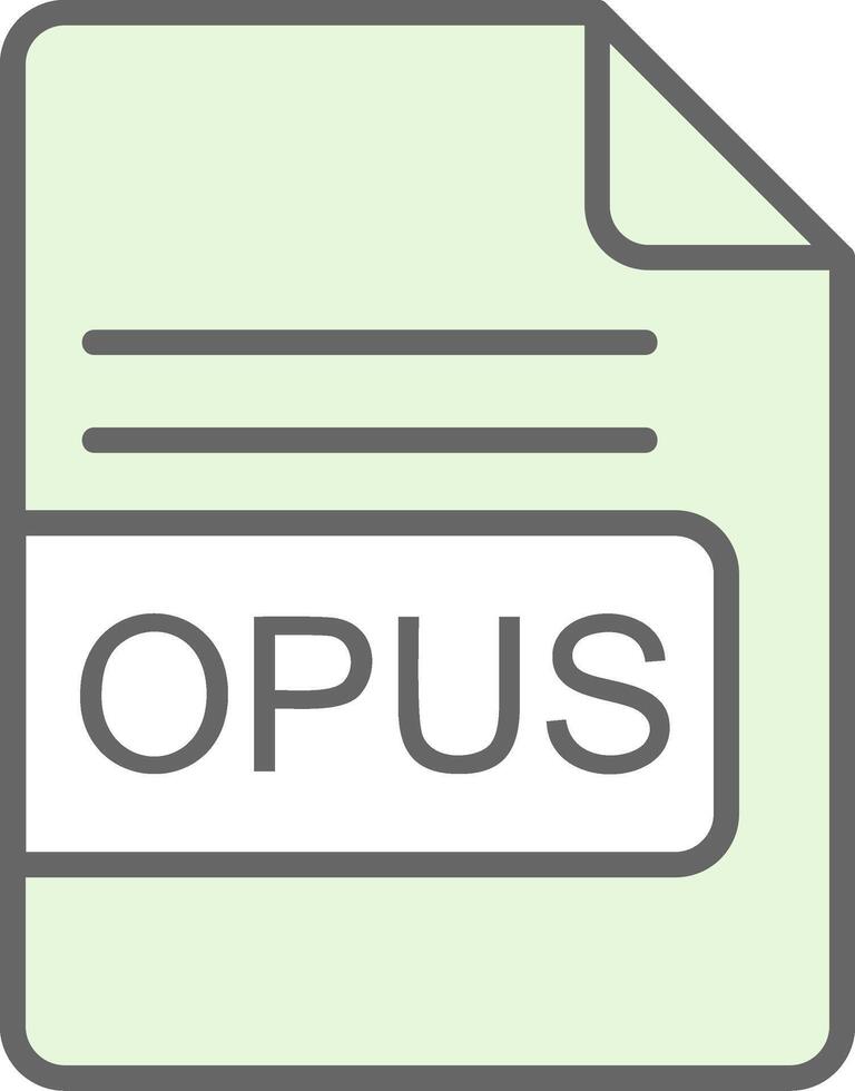 OPUS File Format Fillay Icon Design vector