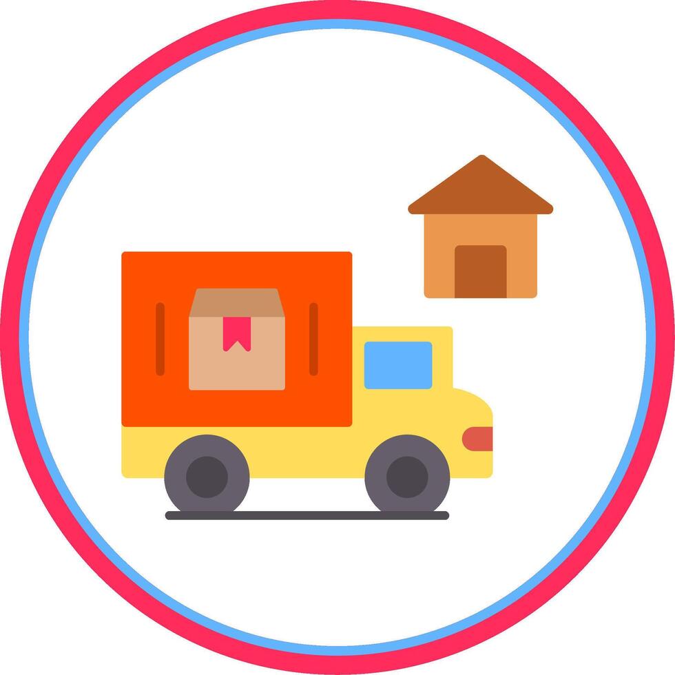 Home Delivery Flat Circle Icon vector