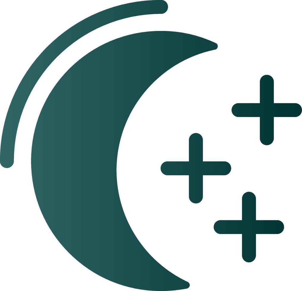 Moon Glyph Gradient Icon vector