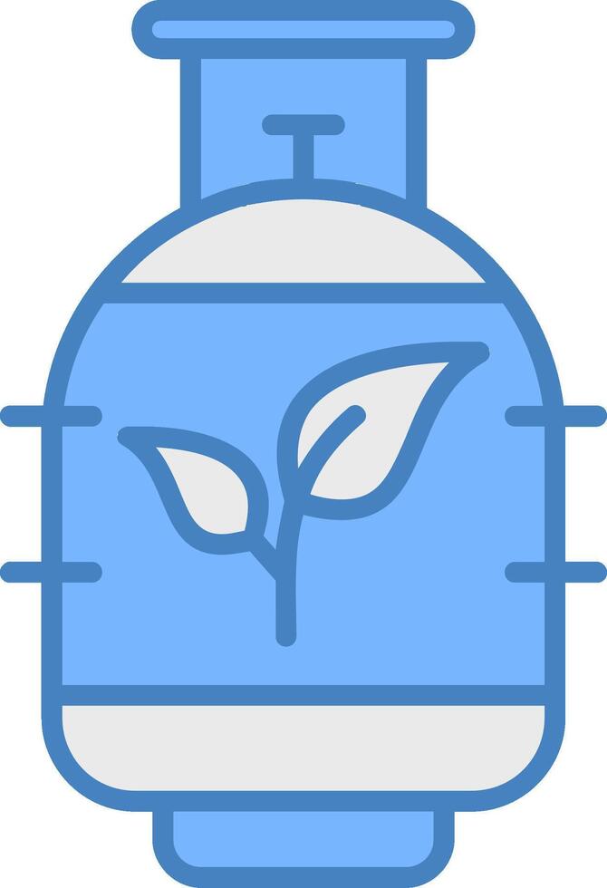 bio gas línea lleno azul icono vector