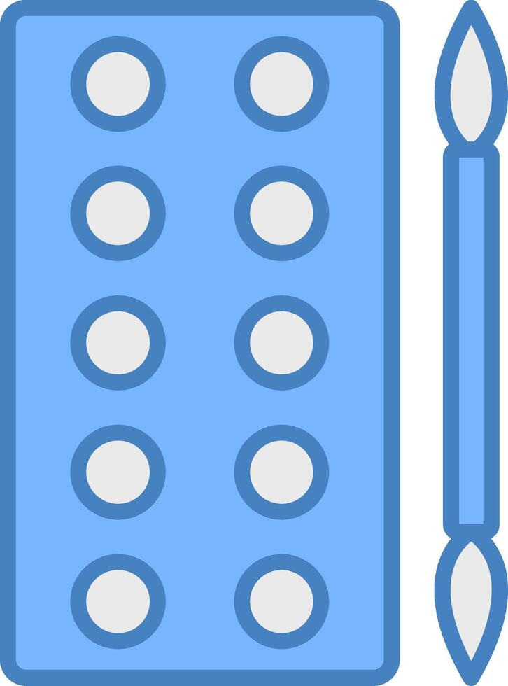 Eyeshadow Line Filled Blue Icon vector