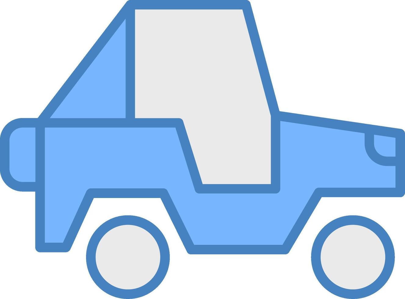Jeep Line Filled Blue Icon vector