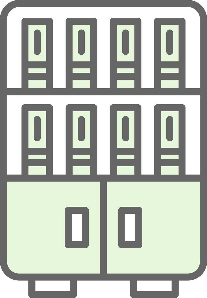 Bookshelf Fillay Icon Design vector