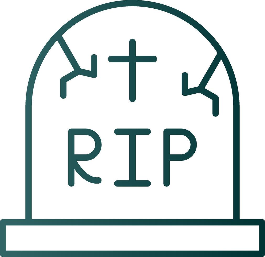 Cemetery Line Gradient Icon vector