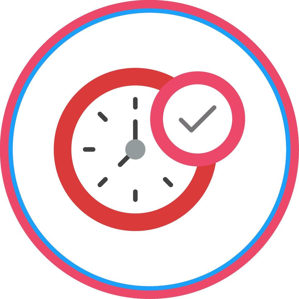 Clock Flat Circle Icon vector