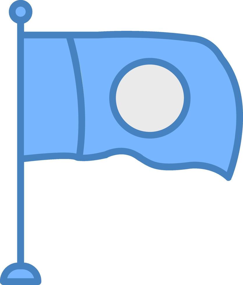 Flag Line Filled Blue Icon vector