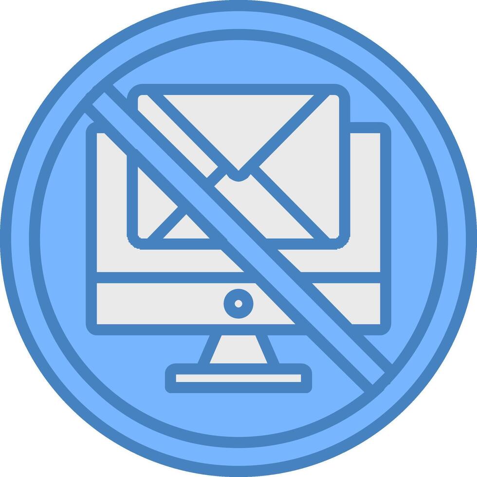 Prohibited Sign Line Filled Blue Icon vector