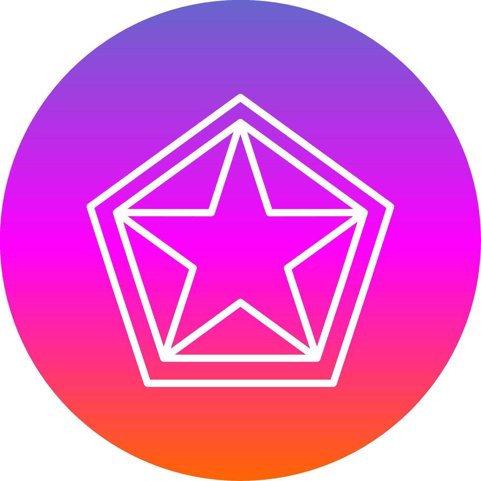 Star Pentagon Line Gradient Circle Icon vector