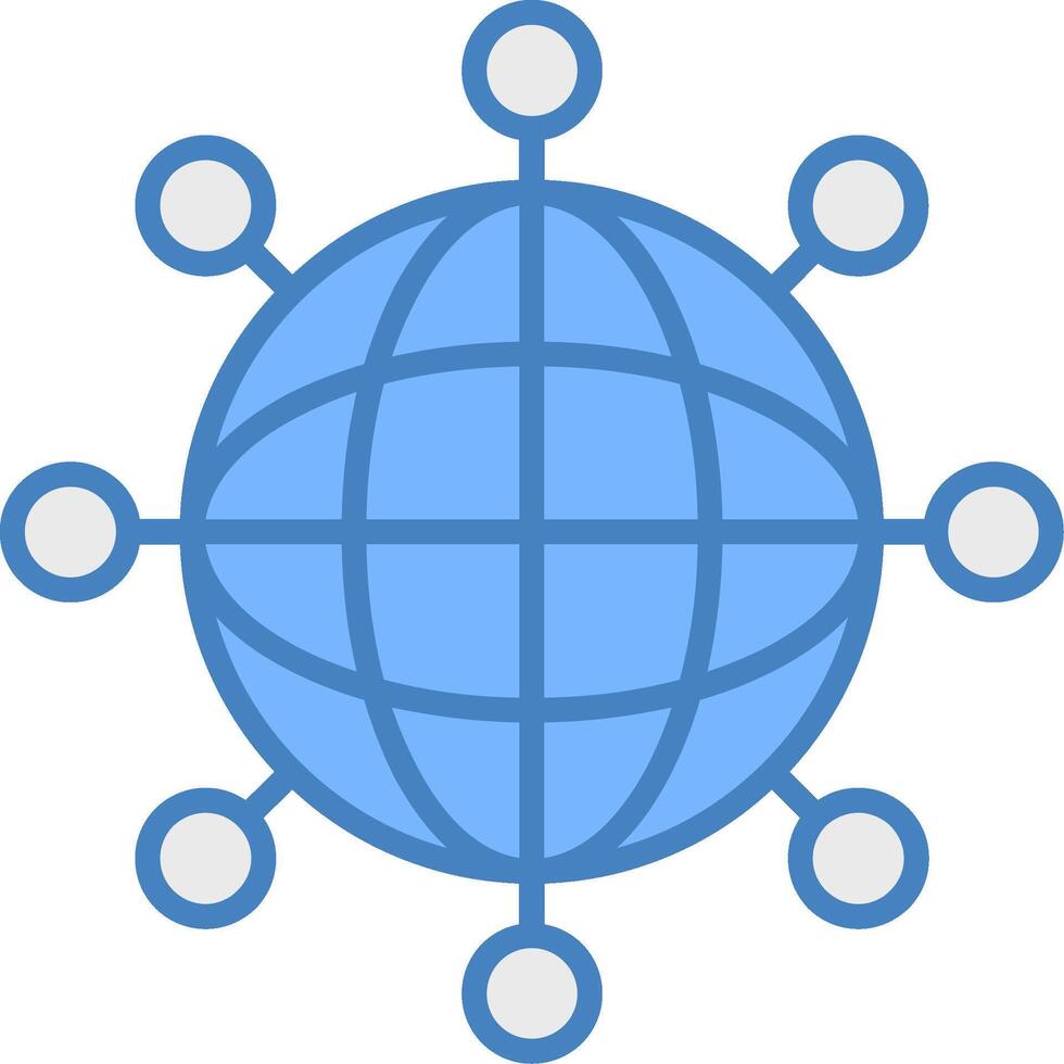 Internet Line Filled Blue Icon vector