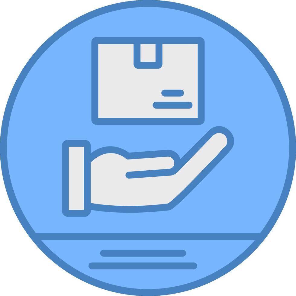 Courier Line Filled Blue Icon vector