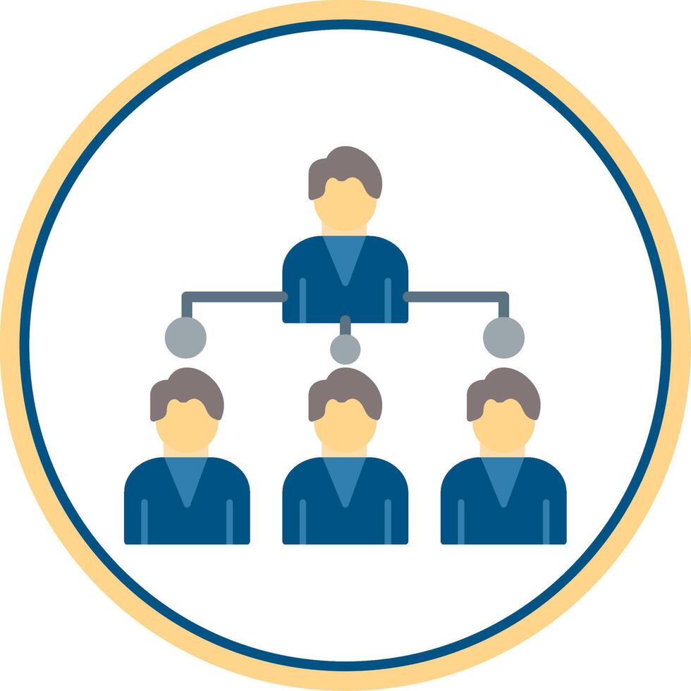 Company Structure Flat Circle Icon vector