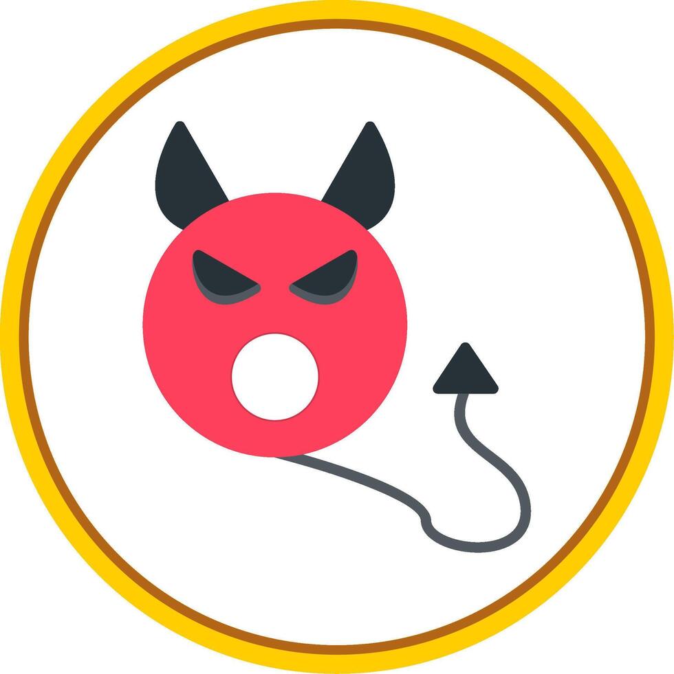 Devil Flat Circle Icon vector
