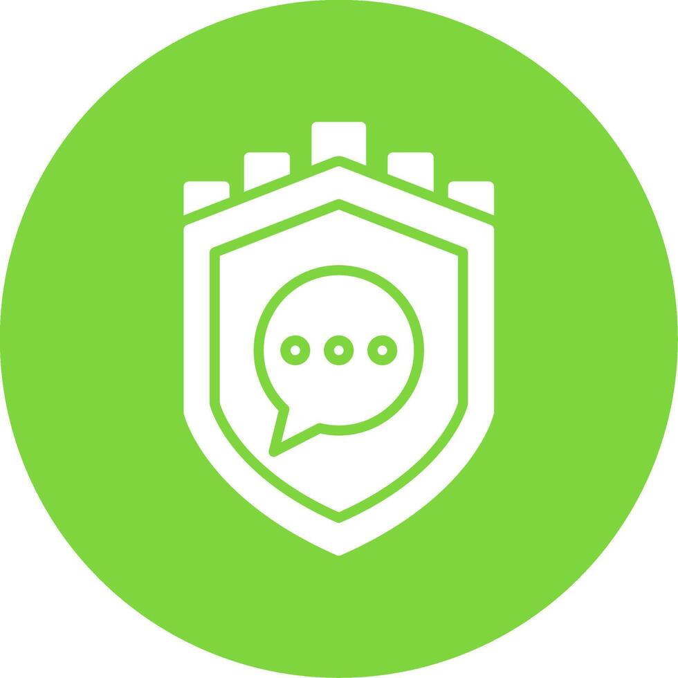 Security Castle Massage Multi Color Circle Icon vector