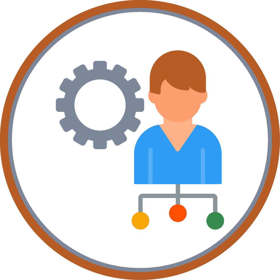 Management Flat Circle Icon vector