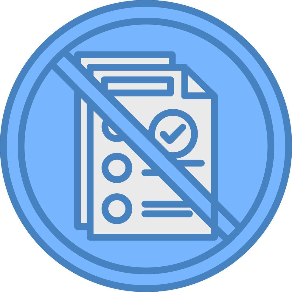 Prohibited Sign Line Filled Blue Icon vector
