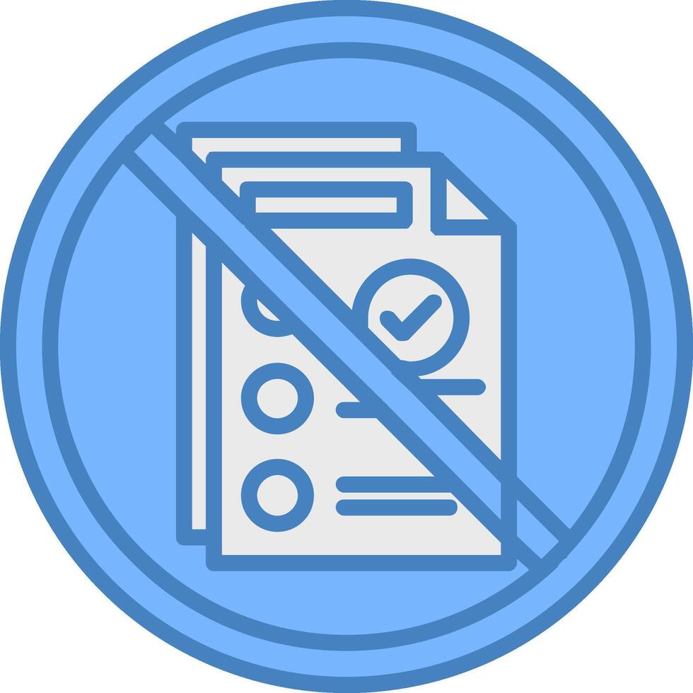 Prohibited Sign Line Filled Blue Icon vector