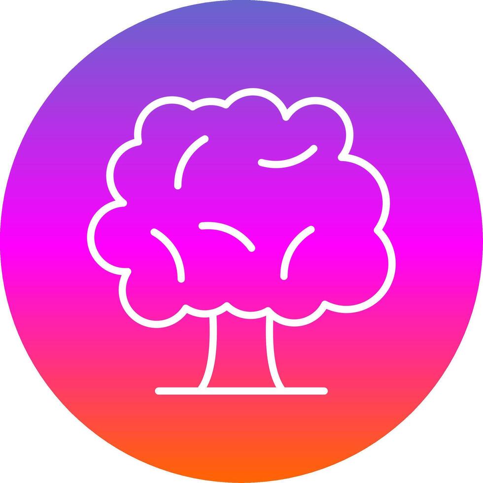 árbol línea degradado circulo icono vector