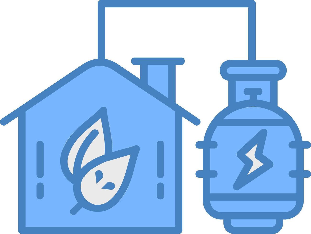Biogas Energy Line Filled Blue Icon vector