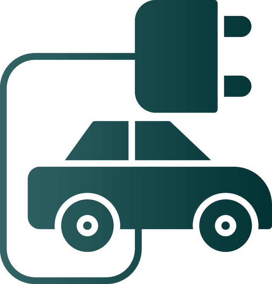 Electric Car Glyph Gradient Icon vector