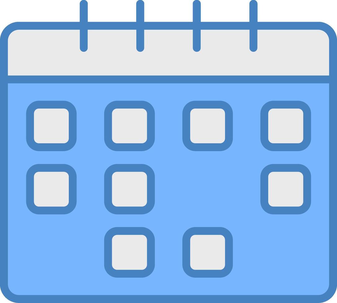 Schedule Line Filled Blue Icon vector