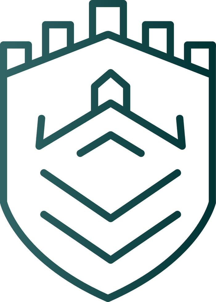 Security Castle Tech Line Gradient Icon vector
