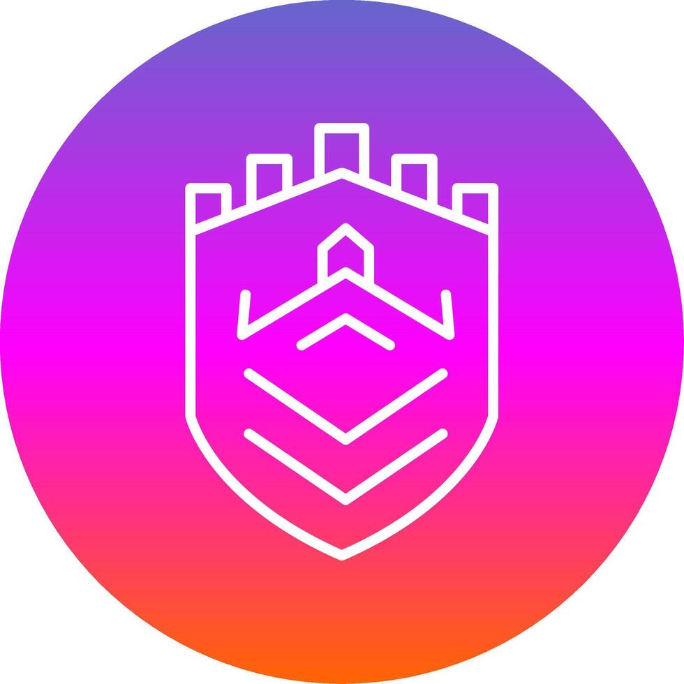 Security Castle Tech Line Gradient Circle Icon vector