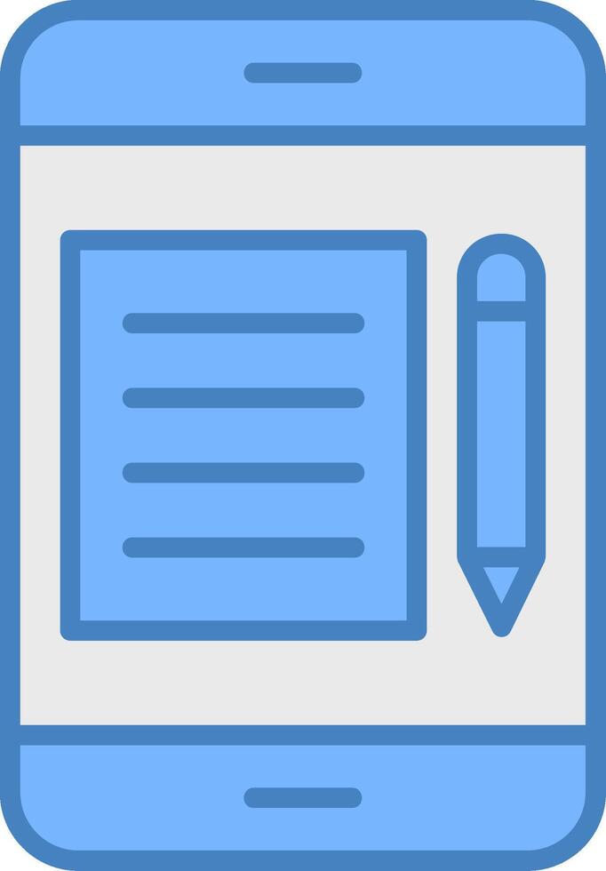 Mobile Phone Line Filled Blue Icon vector