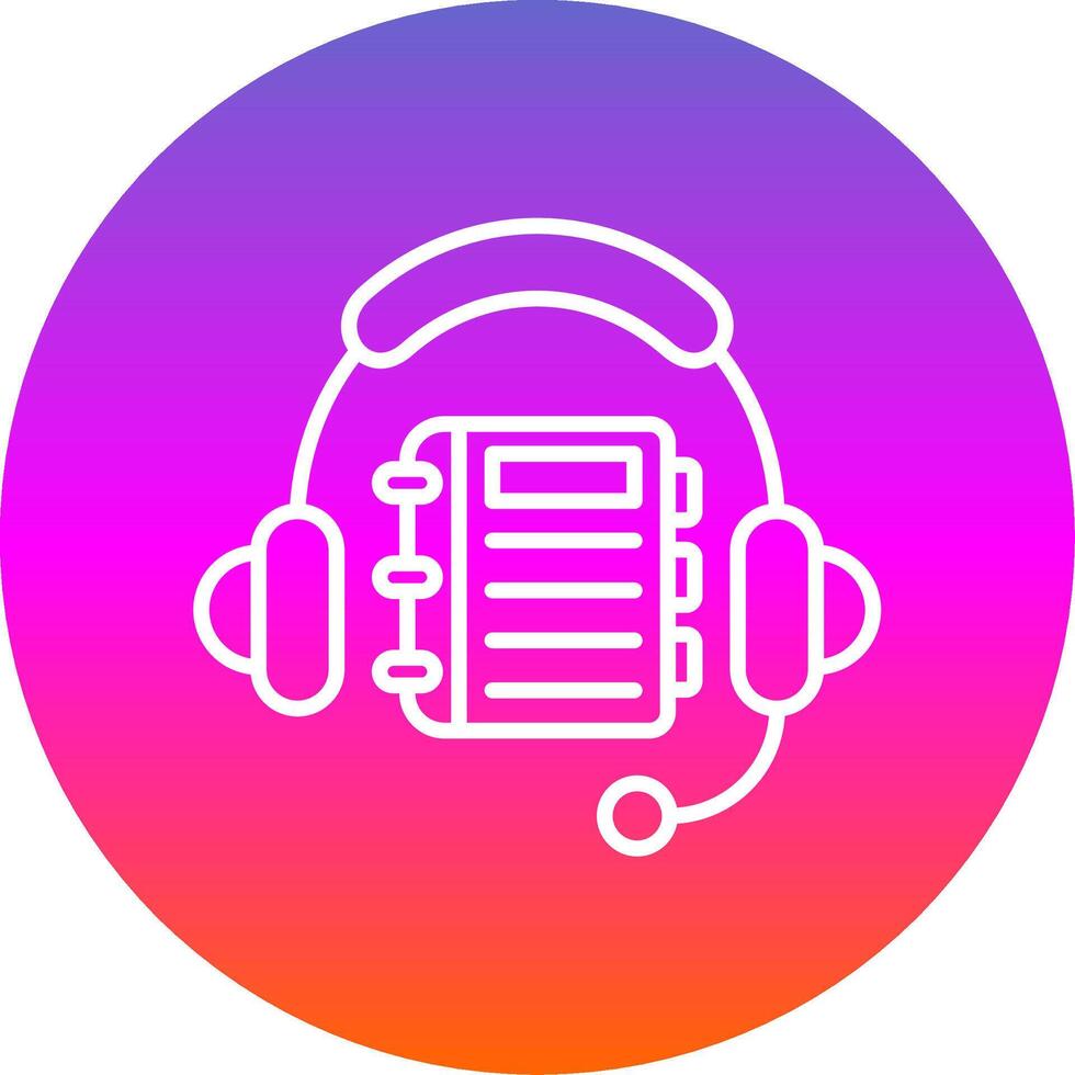 Listening Line Gradient Circle Icon vector