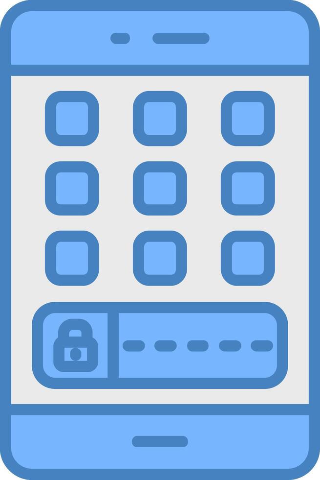 Mobile Line Filled Blue Icon vector