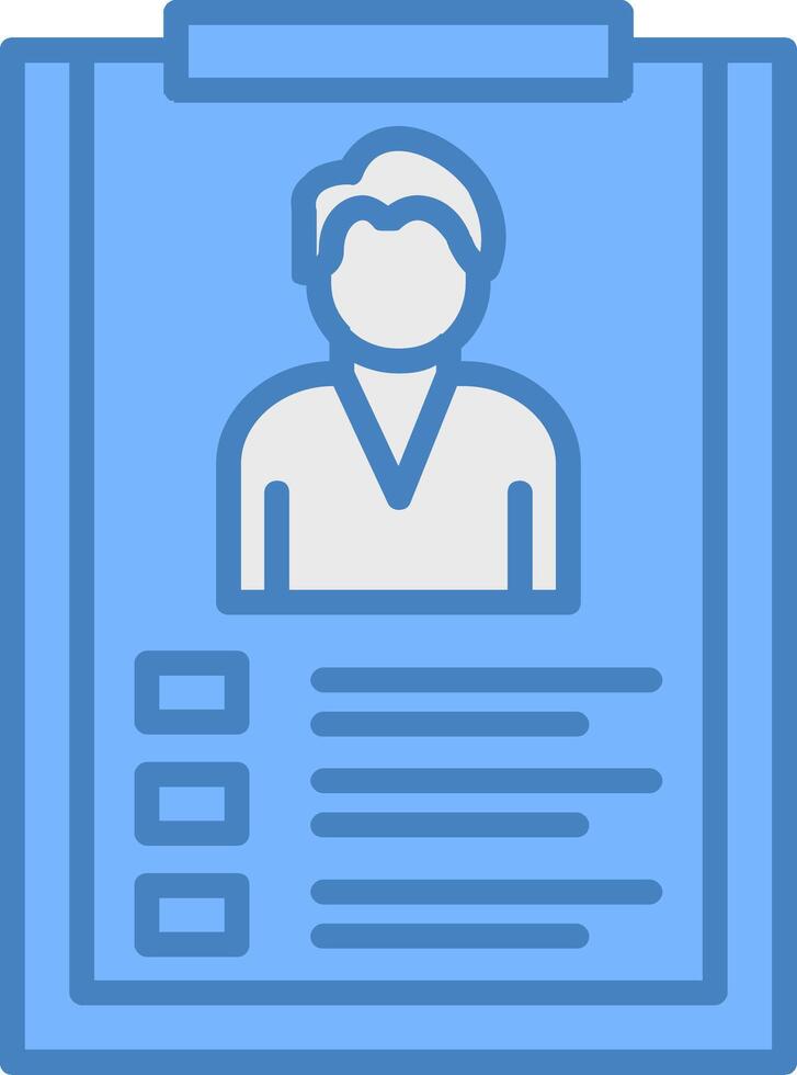 Employee Data Line Filled Blue Icon vector