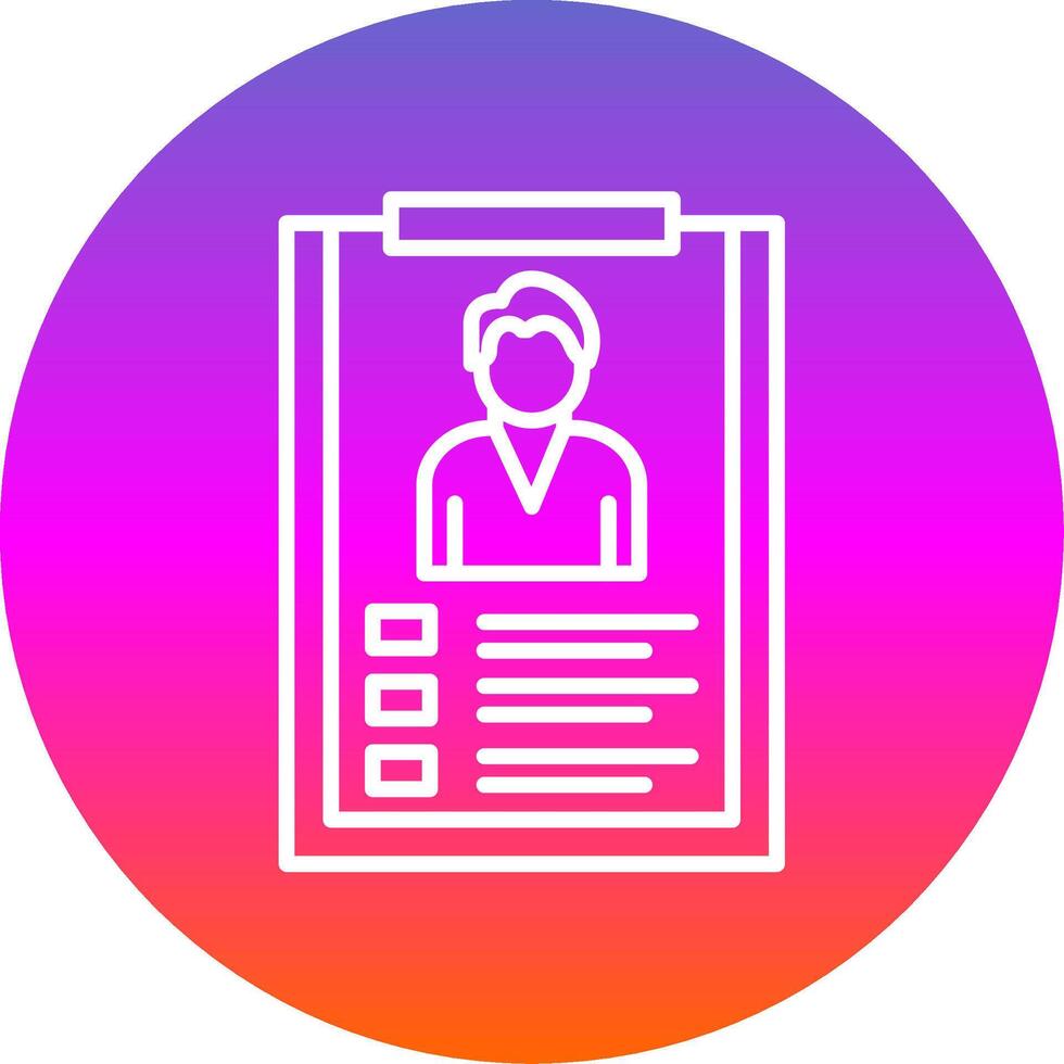 Employee Data Line Gradient Circle Icon vector