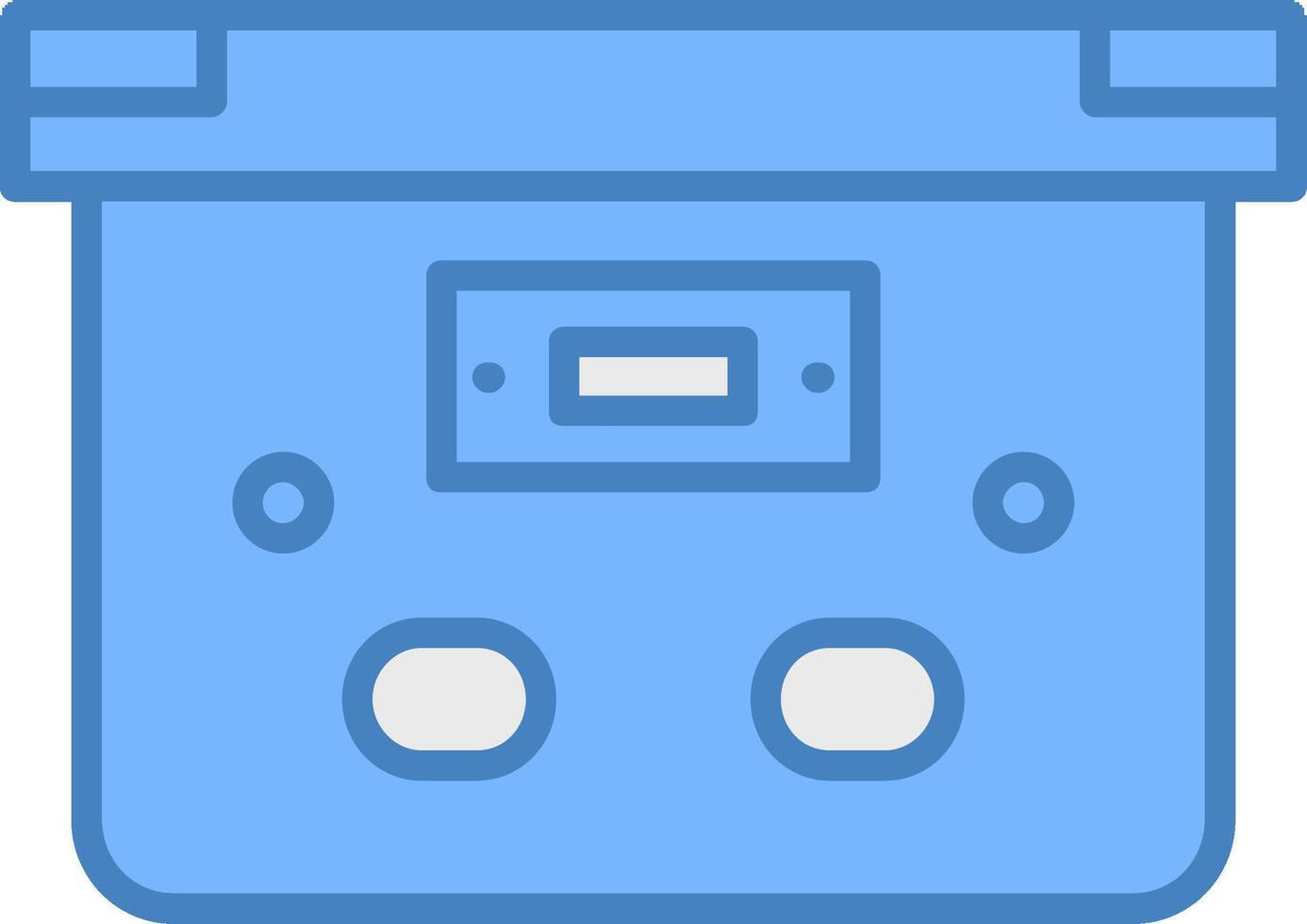 Box Line Filled Blue Icon vector