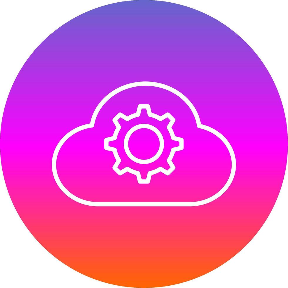 Cloud Settings Line Gradient Circle Icon vector