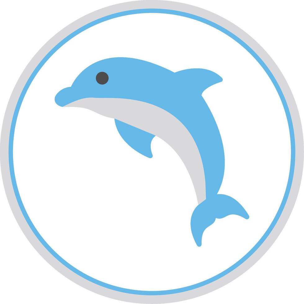 Dolphin Flat Circle Icon vector