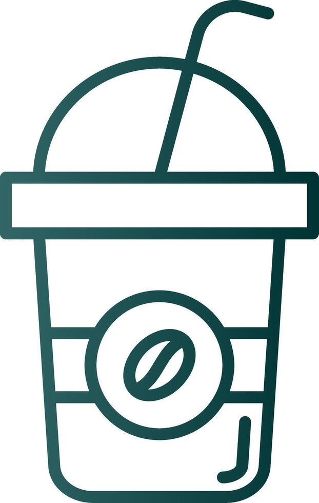 latté línea degradado icono vector