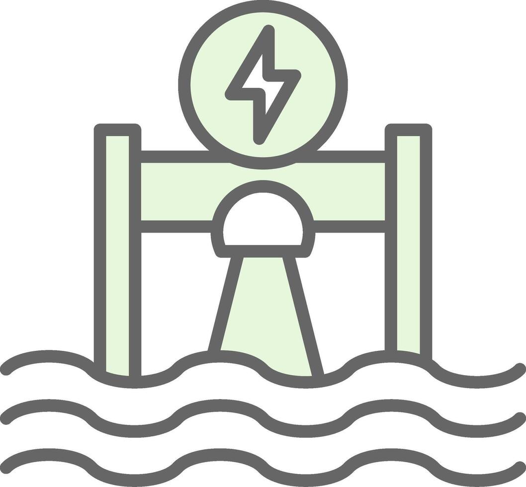 Hydroelectricity Fillay Icon Design vector