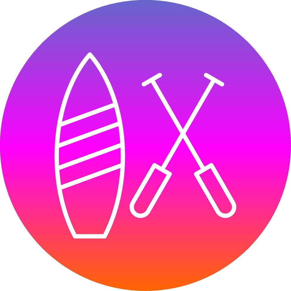 Paddle Board Line Gradient Circle Icon vector