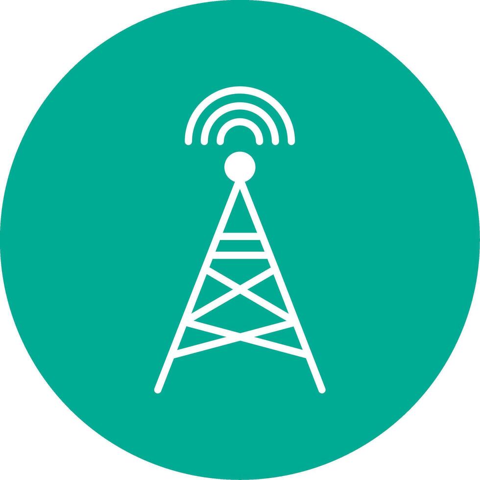 Radio Tower Multi Color Circle Icon vector
