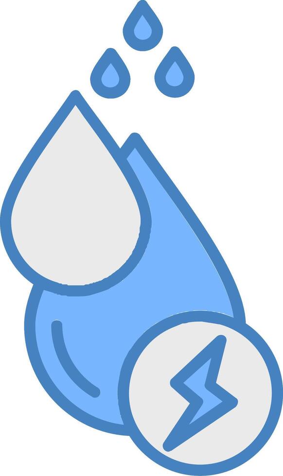 Water Energy Line Filled Blue Icon vector
