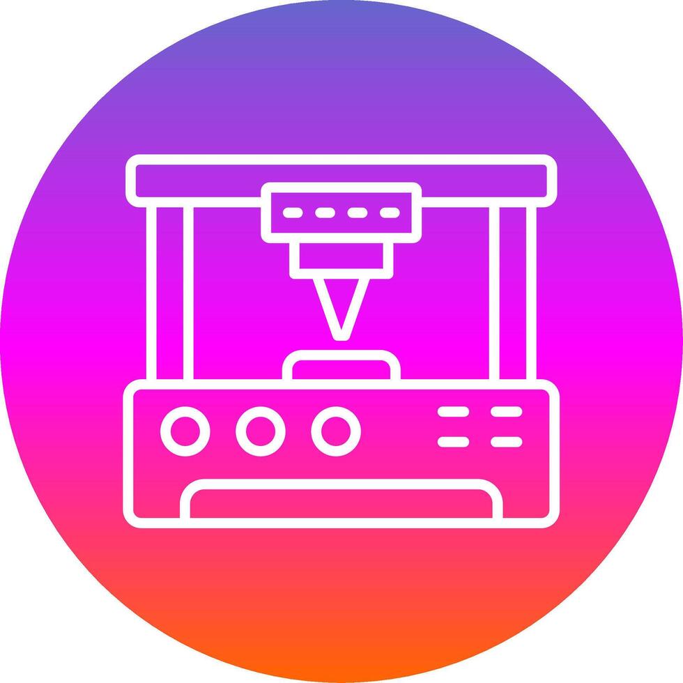 3d Printer Line Gradient Circle Icon vector