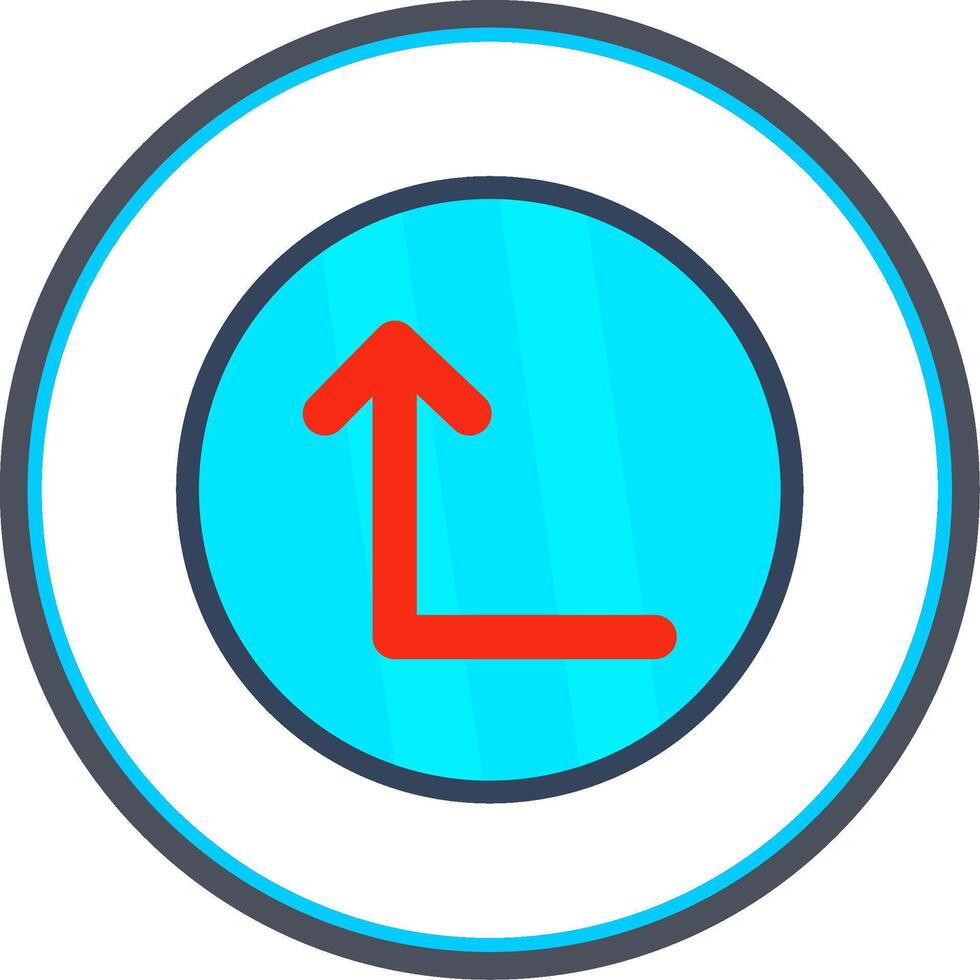 Turn Up Flat Circle Icon vector