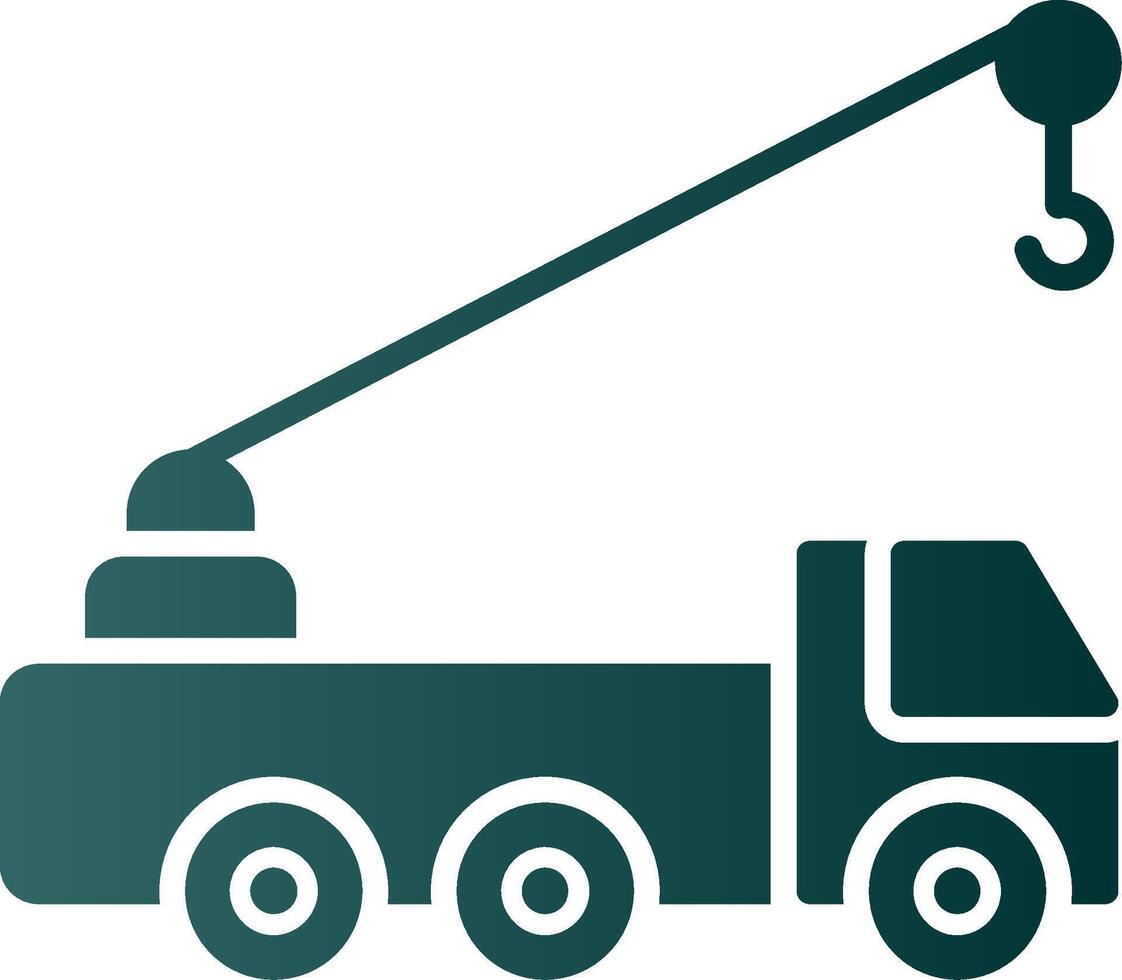 Crane Truck Glyph Gradient Icon vector