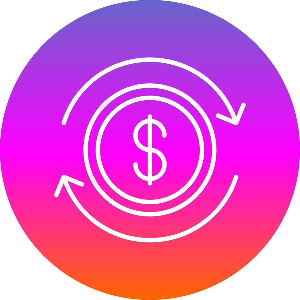 Business Continuity Line Gradient Circle Icon vector