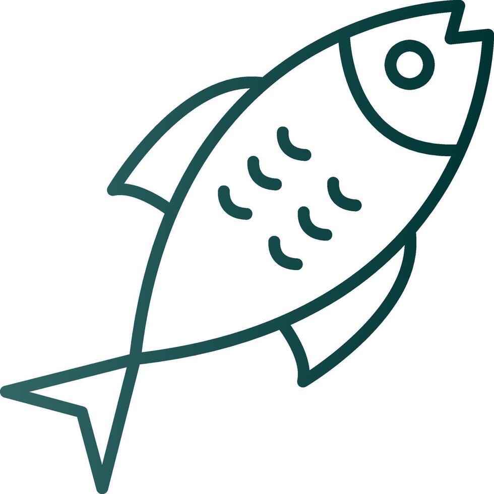 Fish Line Gradient Icon vector