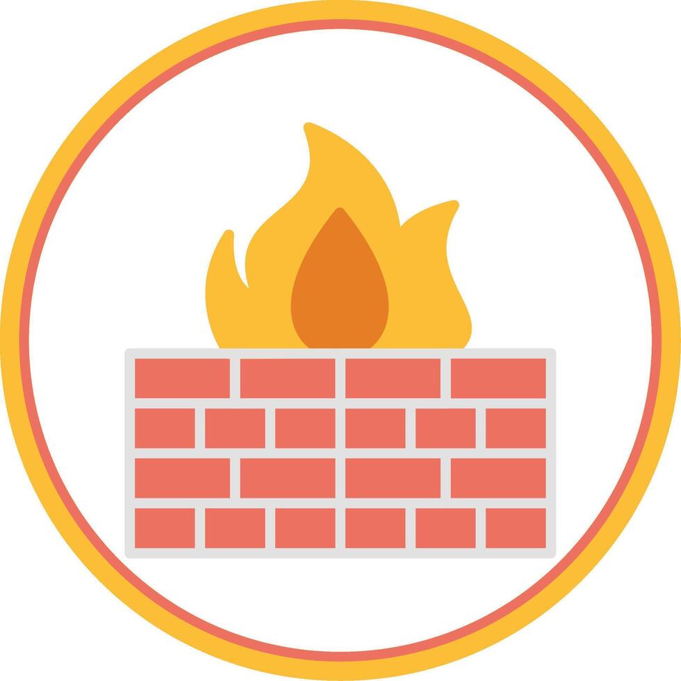 Firewall Flat Circle Icon vector