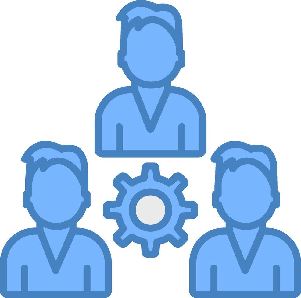 Team Management Line Filled Blue Icon vector